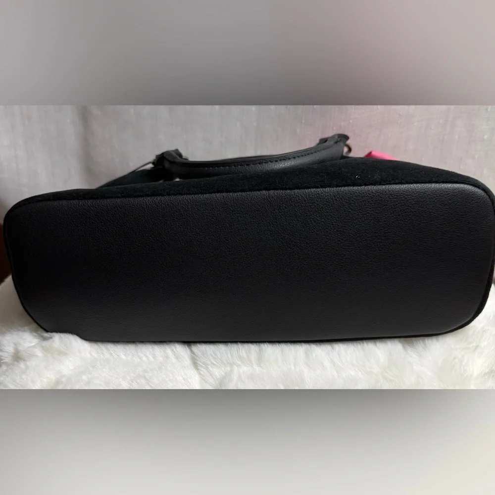 NEW Juicy Couture Black Velour Girlie Royalty Satchel